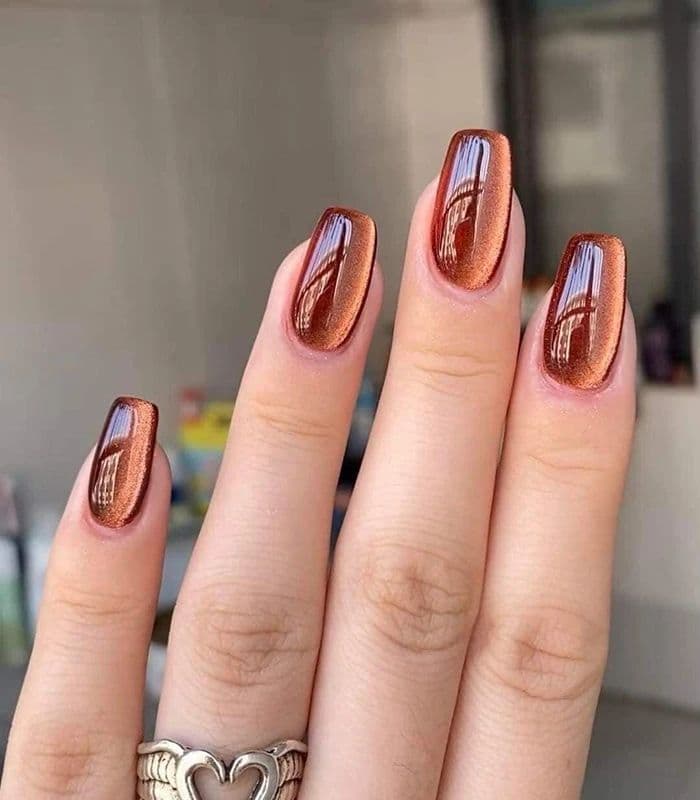Rose chrome — nail design by T Nails Charlotte
