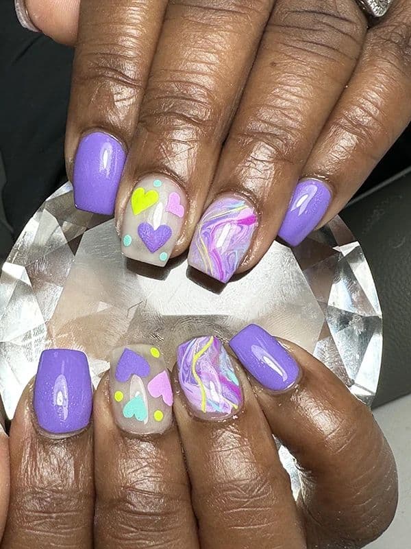 A little flower power — nail design by T Nails Charlotte